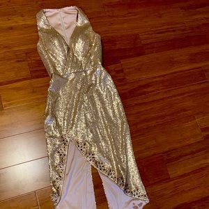 Champagne Gold Sequin Dress